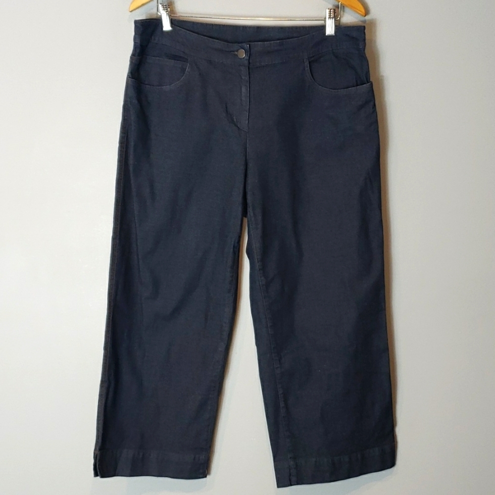 Eileen Fisher Jeans Large Wide Leg Crop Denim Pants